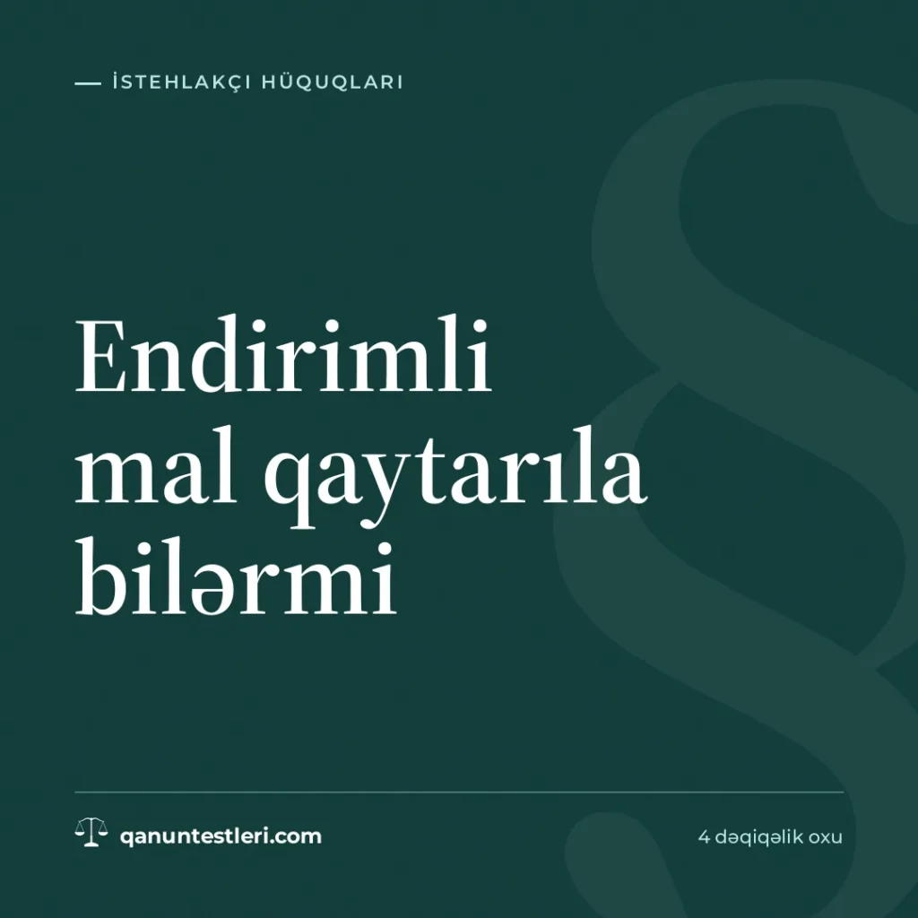 Endirimli mal qaytarıla bilərmi