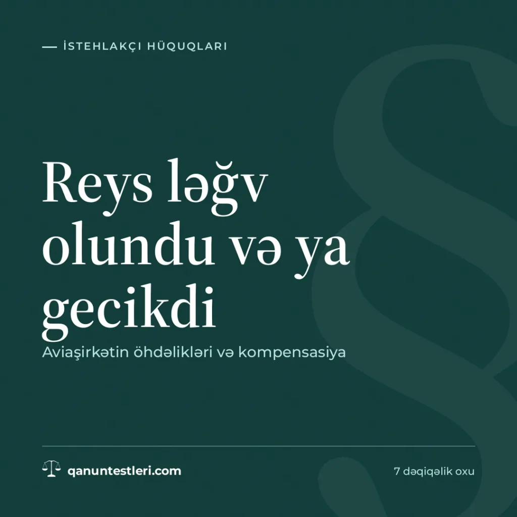 Reys ləğv olundu və ya gecikdi: aviaşirkətin öhdəlikləri və kompensasiya